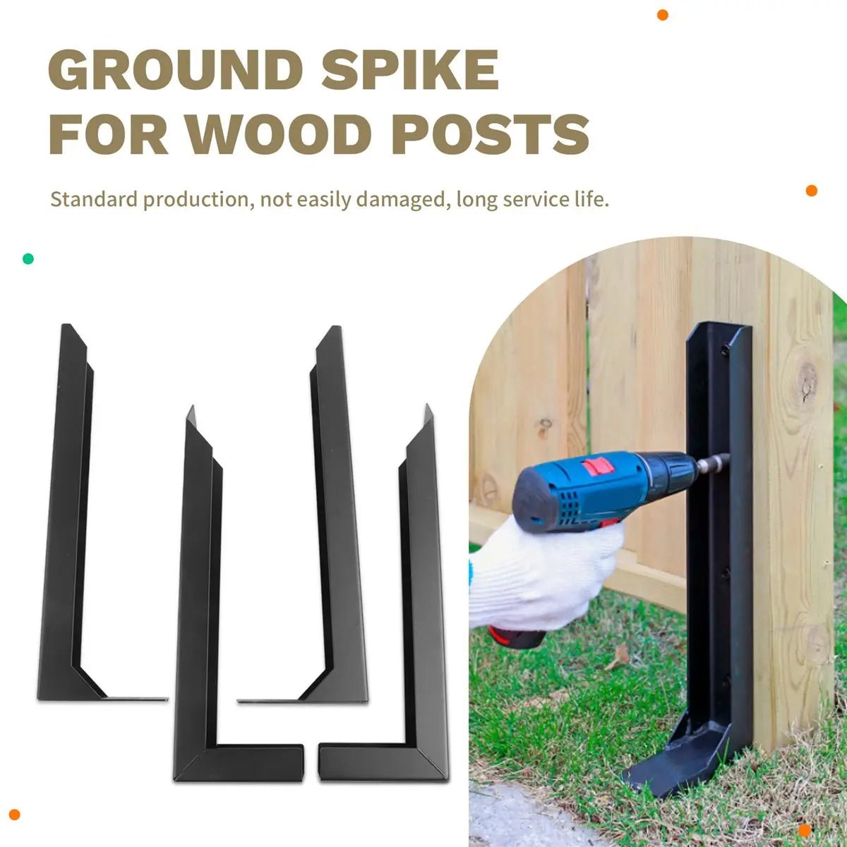 Heavy-Duty Steel Fence Post Repair Anchor Kit (2-Pack)