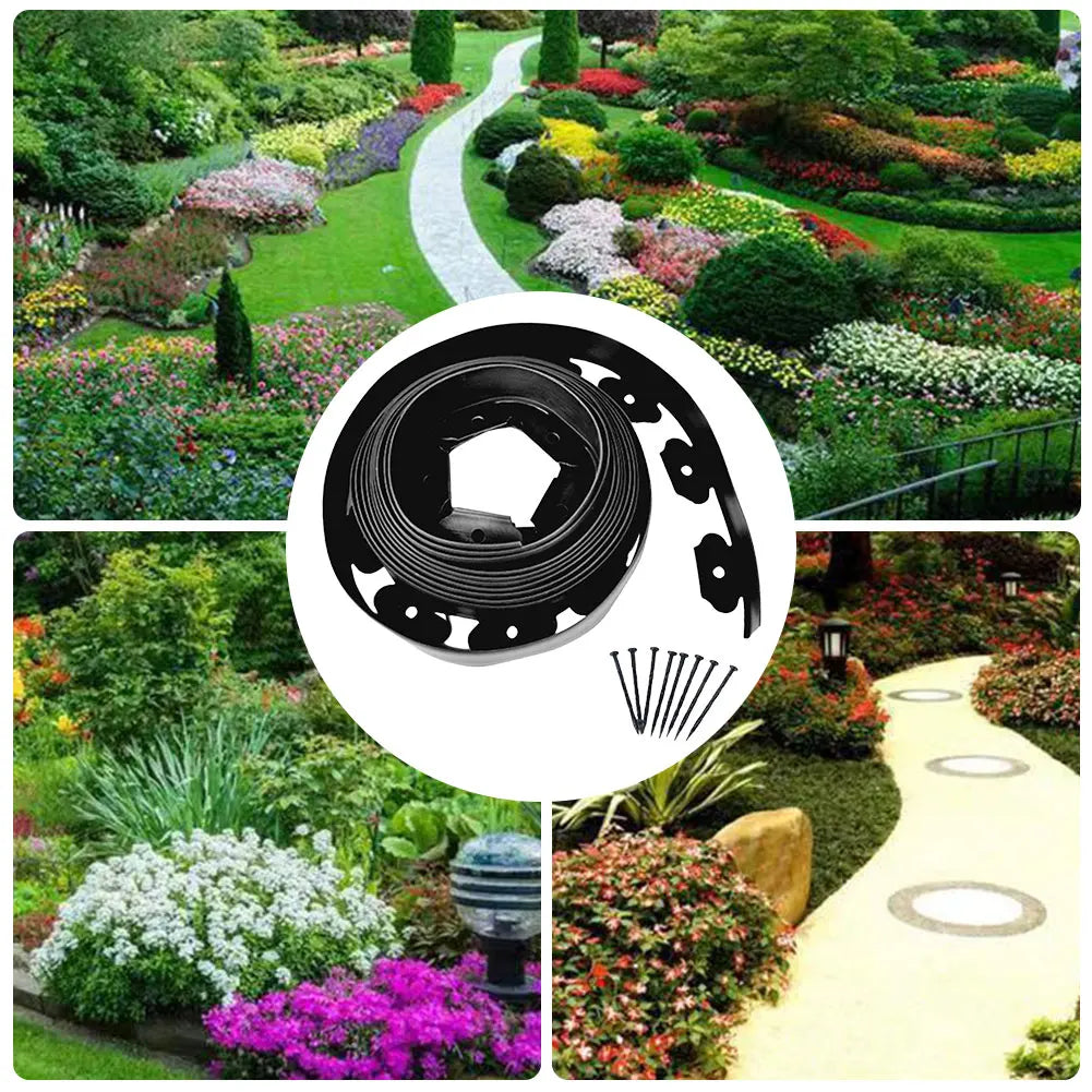 Garden Lawn Edging Border Kit with Spikes