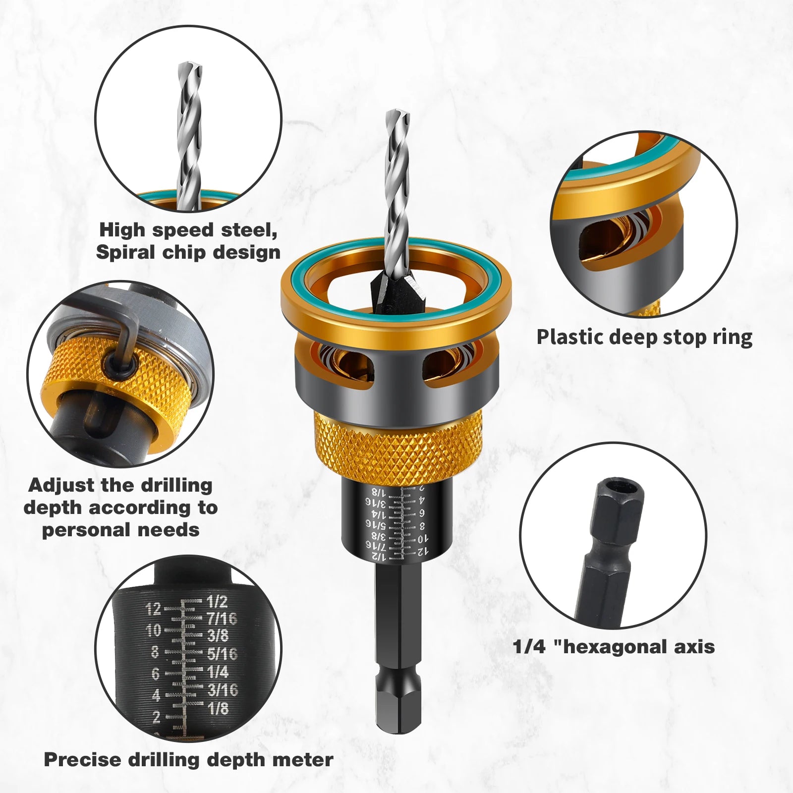 Adjustable Countersink Drill Bit