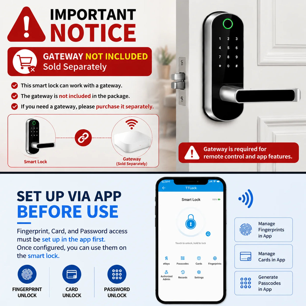 Smart Fingerprint Keyless Door Lock