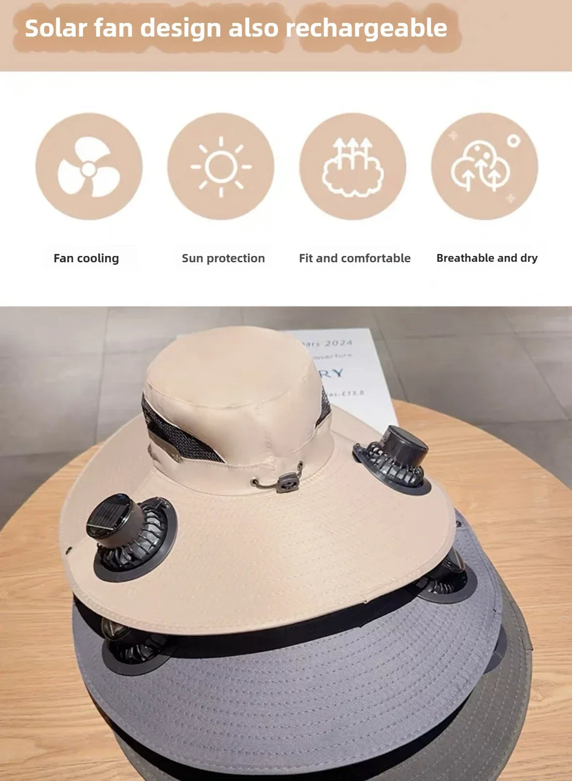 Solar Cooling Sun Hat