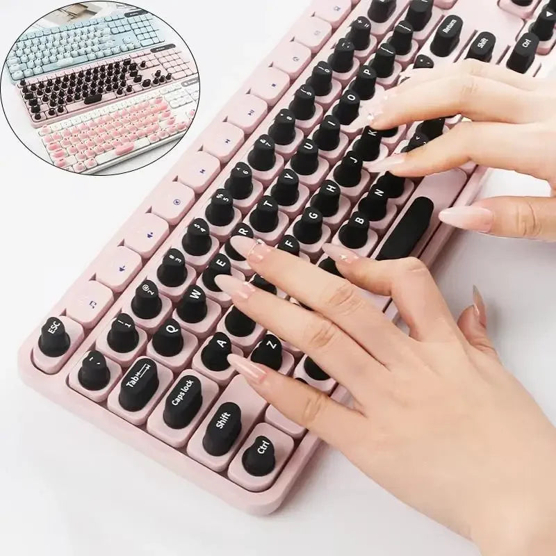 70PCS Raised Silicone Keyboard Stickers for Long Nails