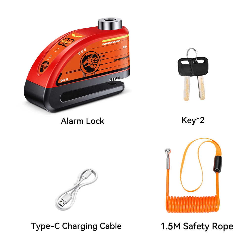 120dB Motorcycle Disc Brake Alarm Lock