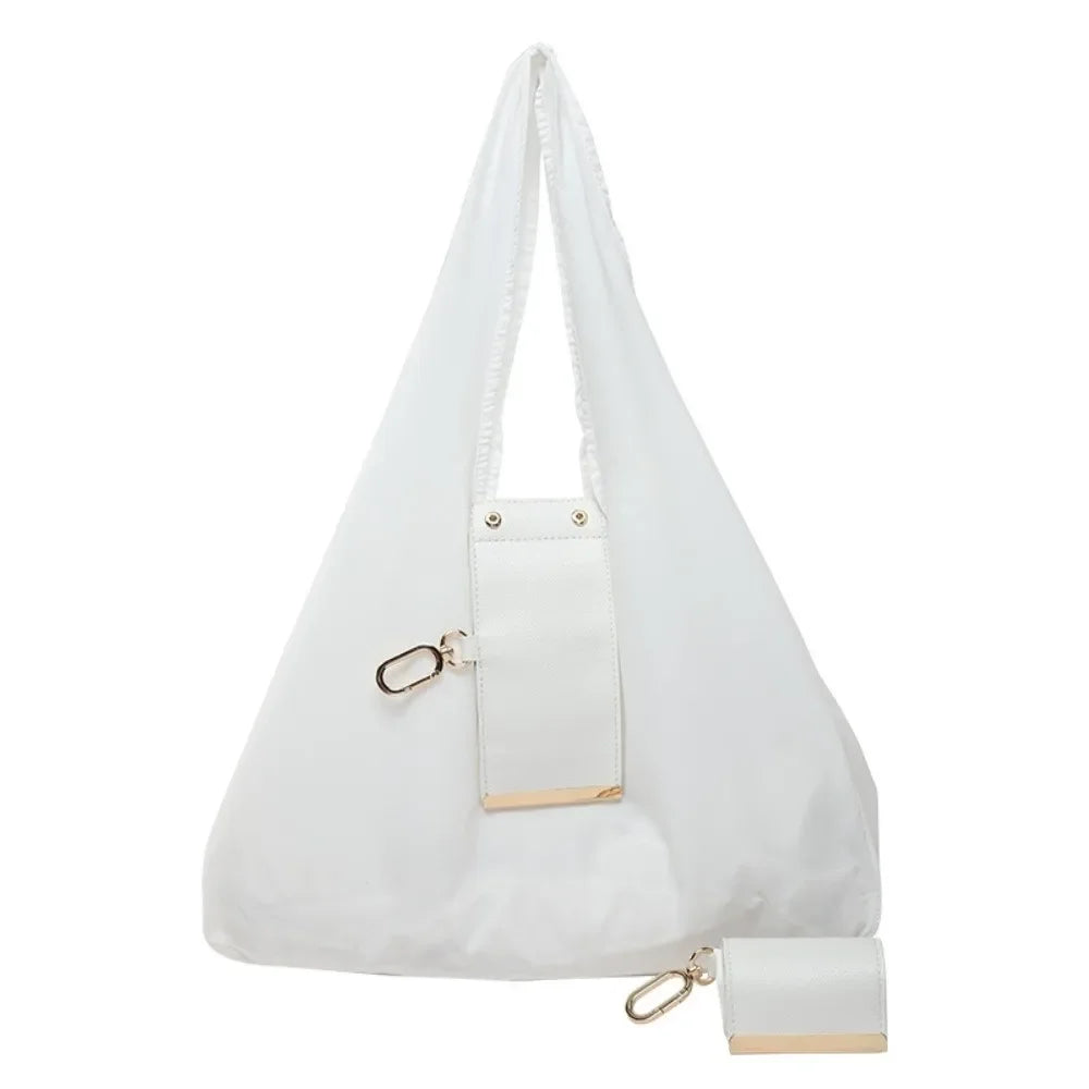 Foldable Reusable Shopping Tote Bag with Keychain