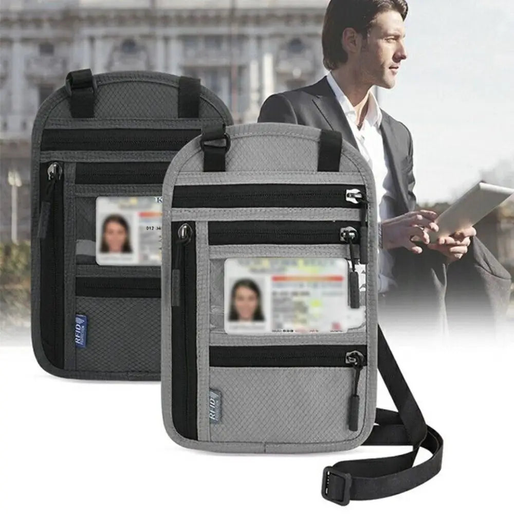 RFID Travel Neck Wallet Pouch