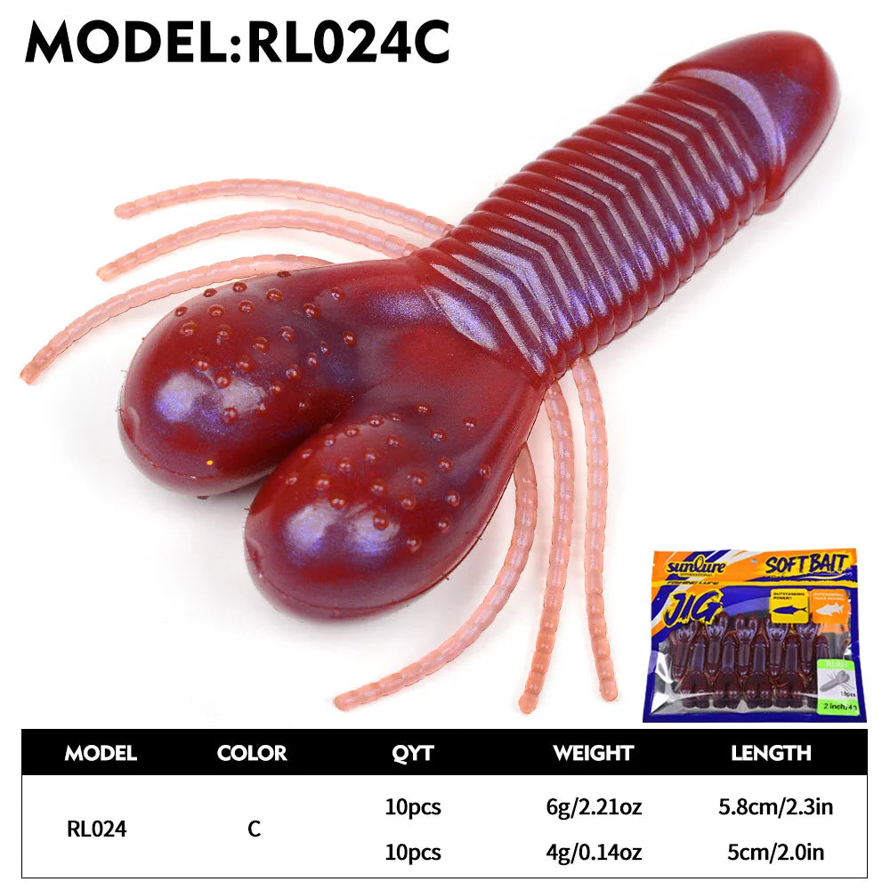 10 Pack Insect Soft Fishing Lures