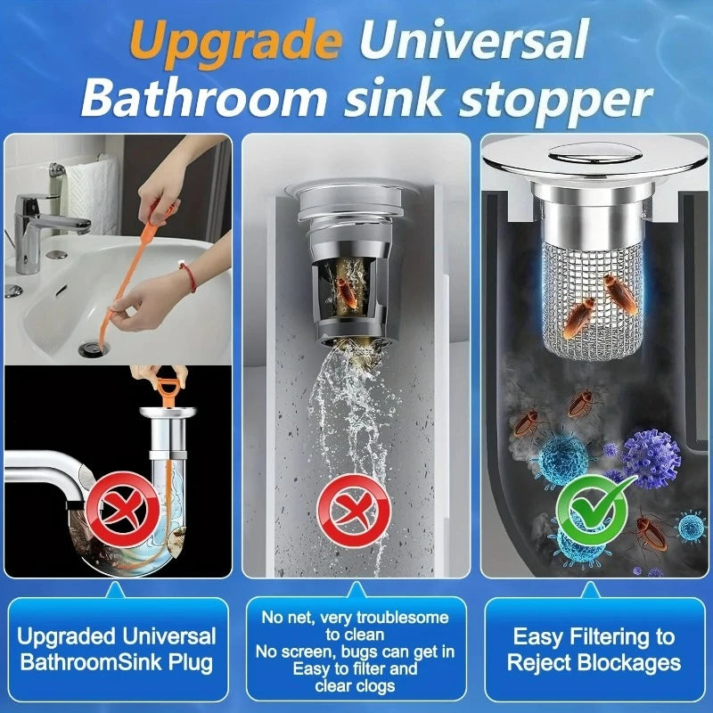 2-Pack Pop-Up Sink Drain Strainers (New)