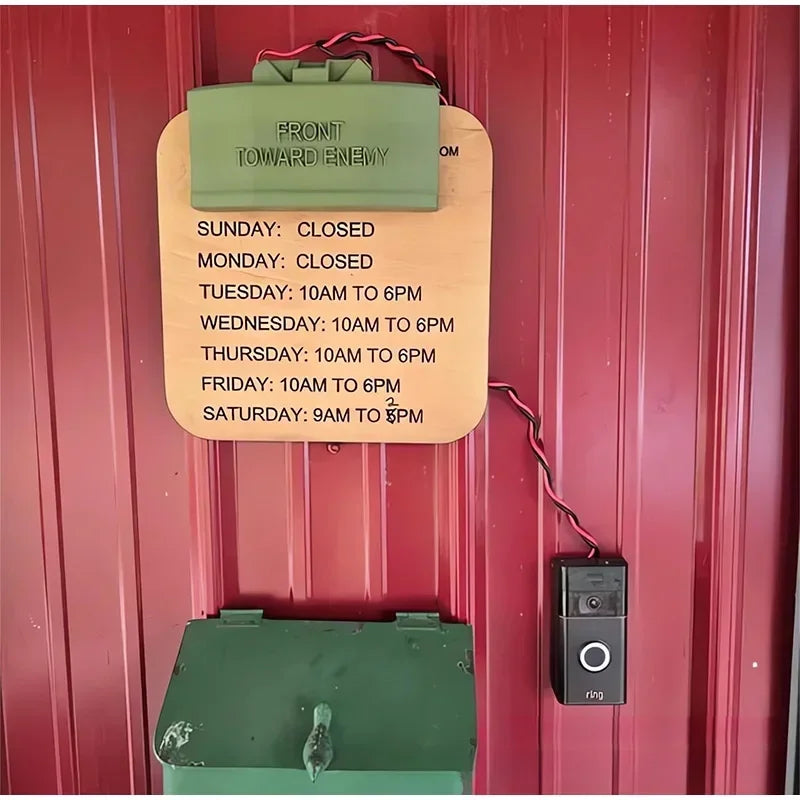 Ring Cam Claymore Mine Fake Prank Sign