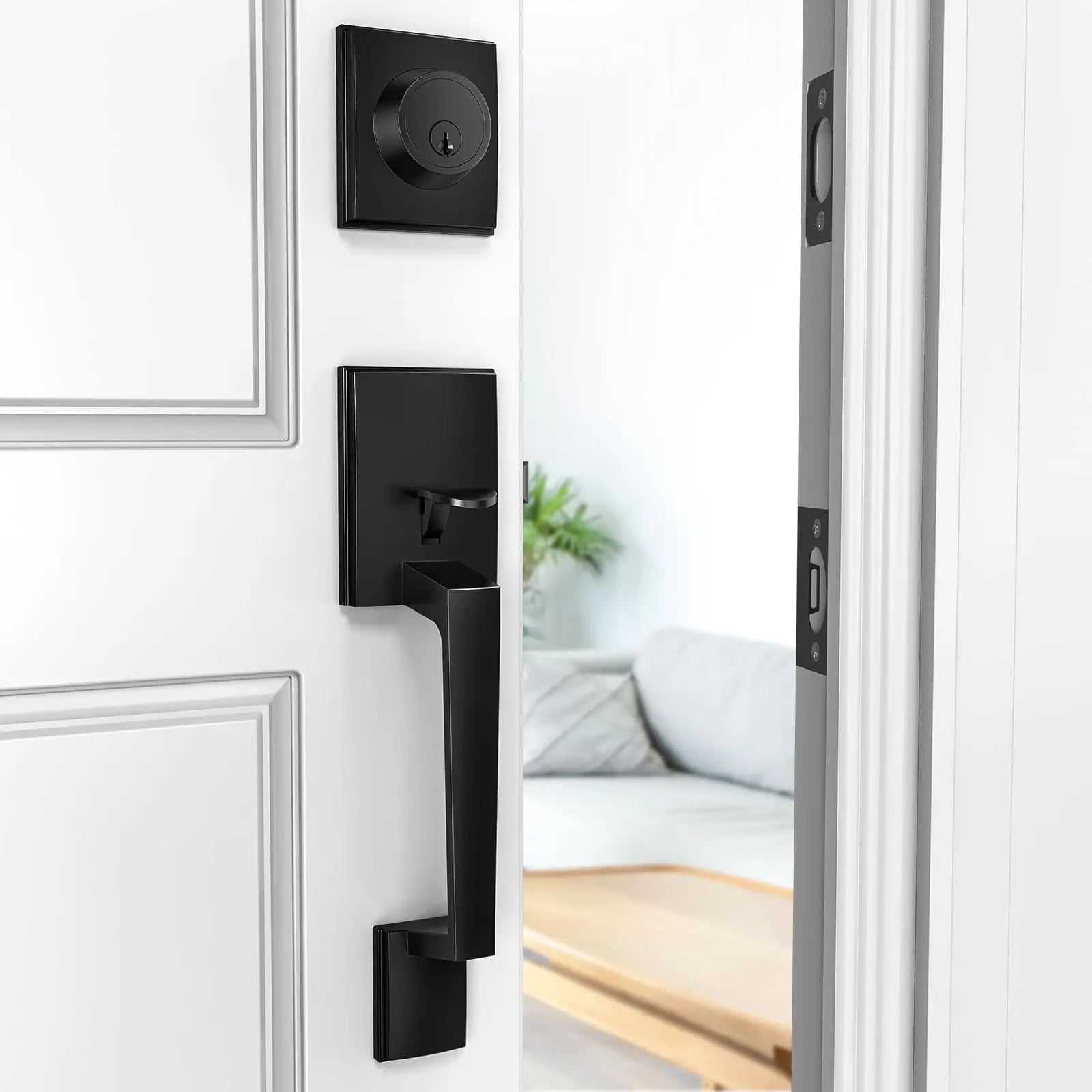 Modern Exterior Front Door Handle Set