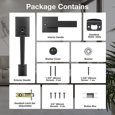 Modern Exterior Front Door Handle Set