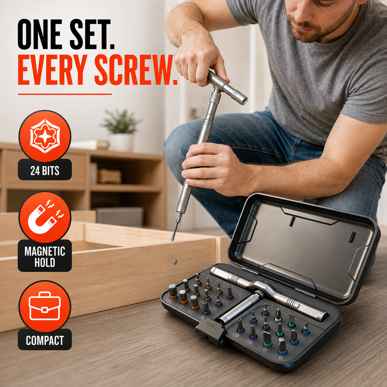24 in 1 Magnetic Screwdriver Set