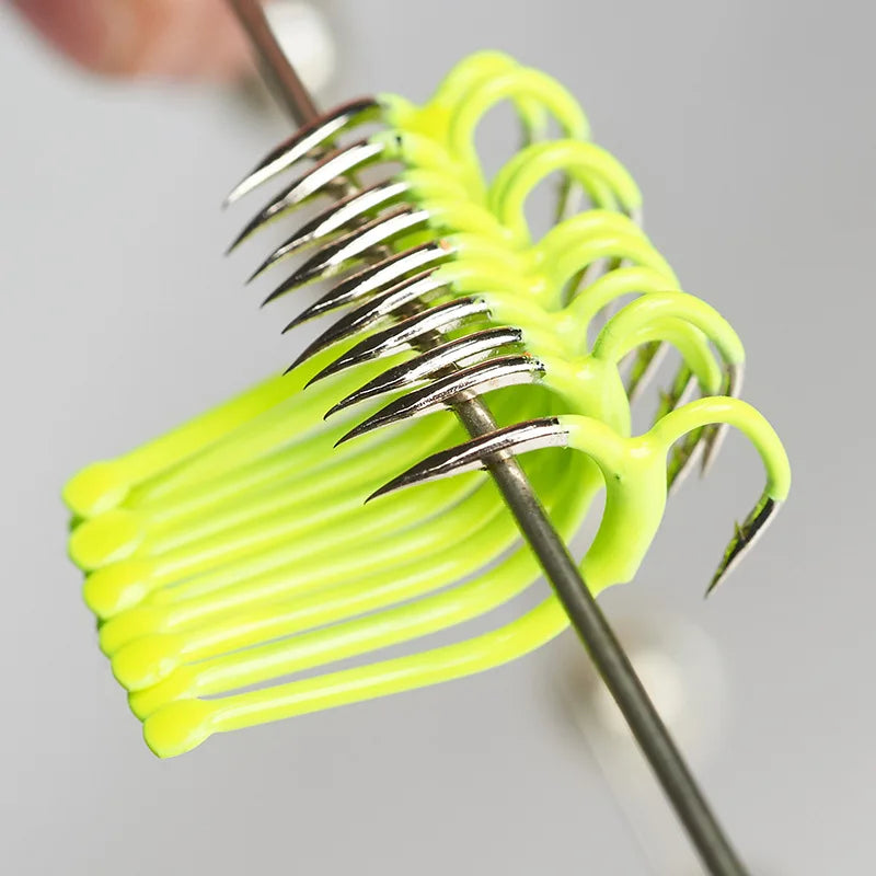 10PCS Barbed Double Fishing Hooks