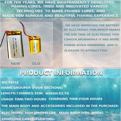 13cm/5.1" Rechargeable Robotic Fishing Lure