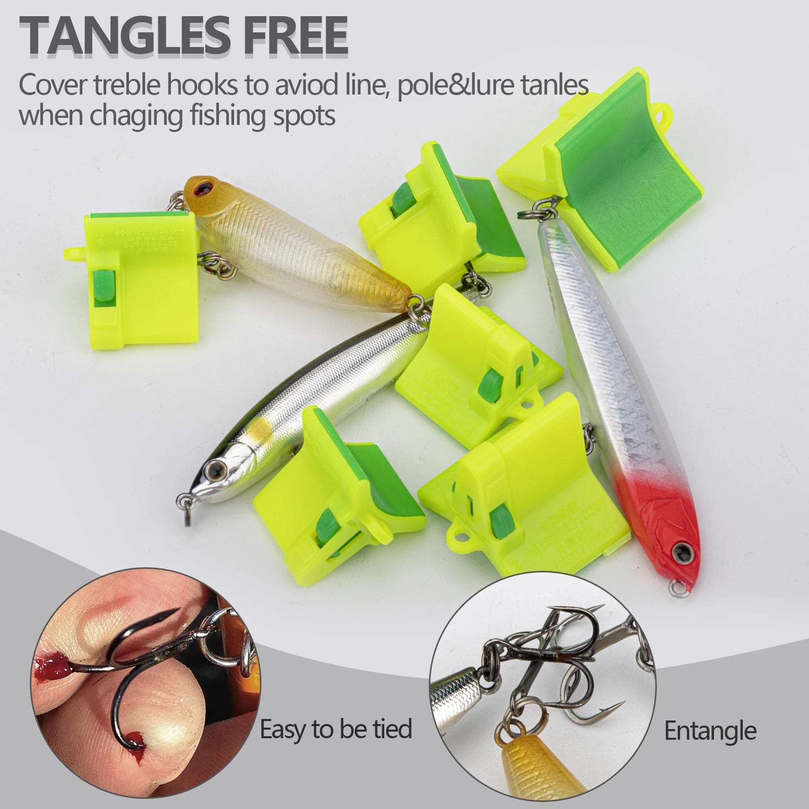 10-Piece Safety Treble Hook Covers & Bonnet Protectors
