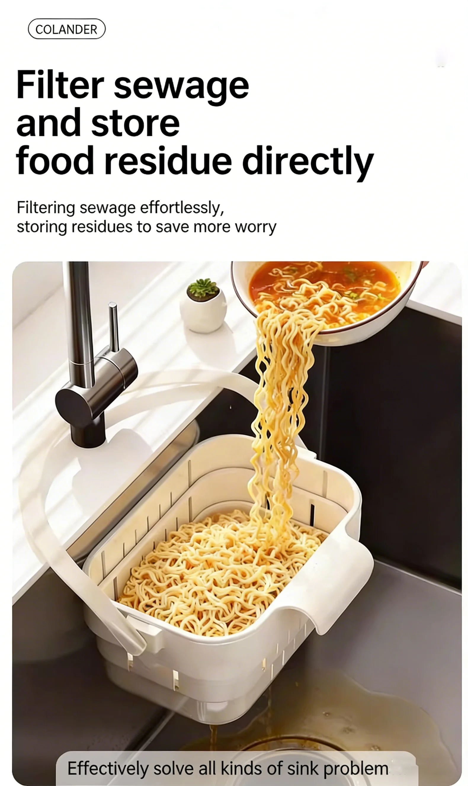 Foldable Sink Colander Basket