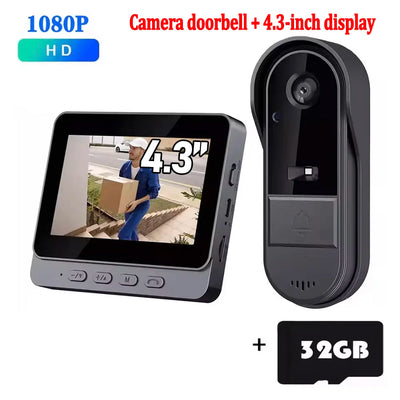 Wireless Video Doorbell with 4.3" Indoor Monitor