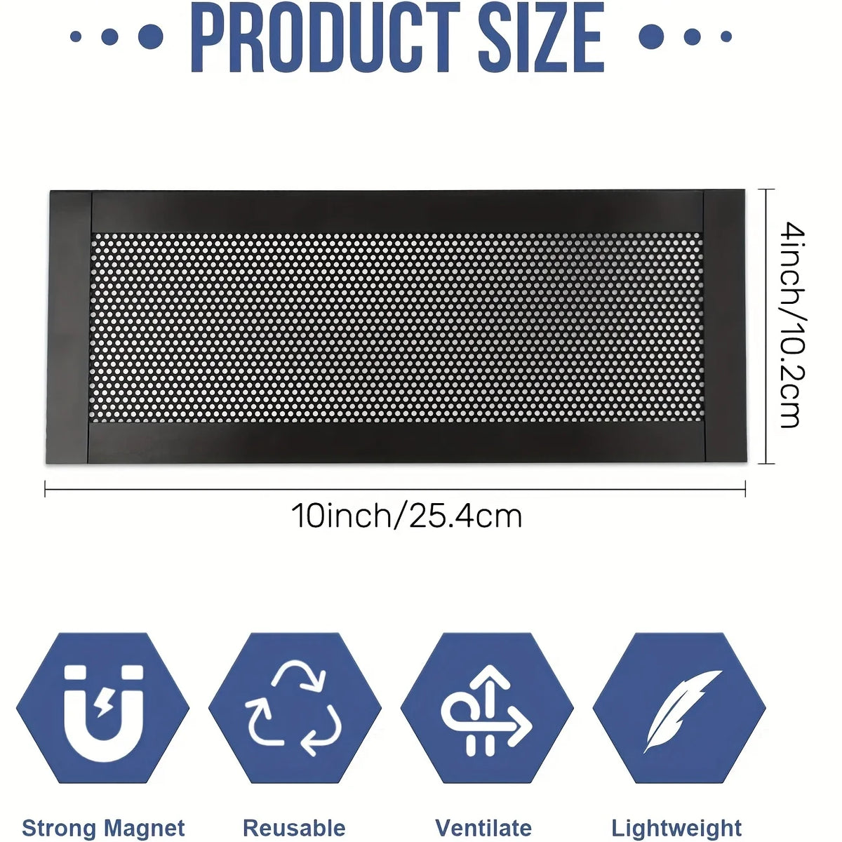 4Pcs Magnetic Mesh Air Vent Cover Filters (10x4")