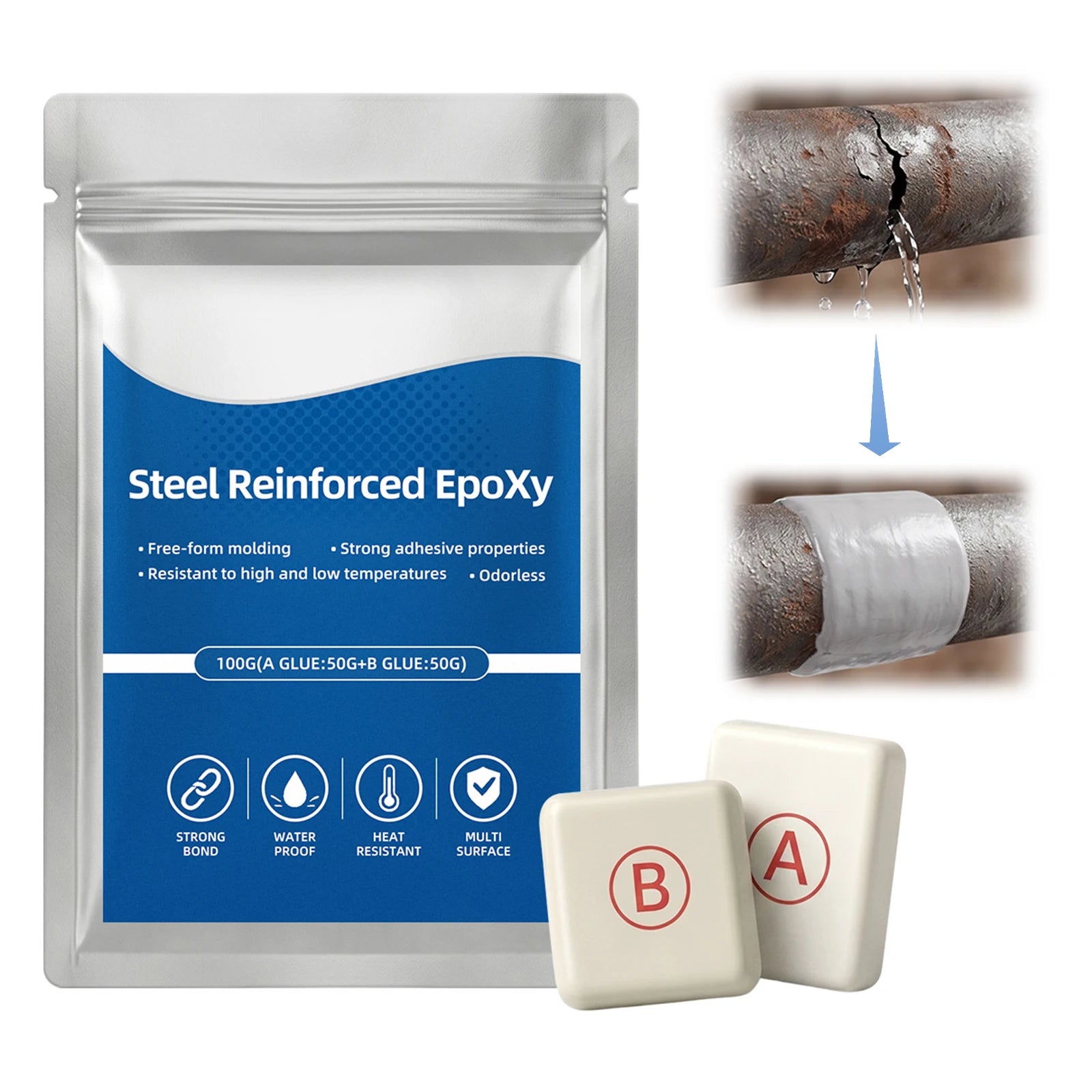 Heavy-Duty Steel Reinforced Epoxy Putty