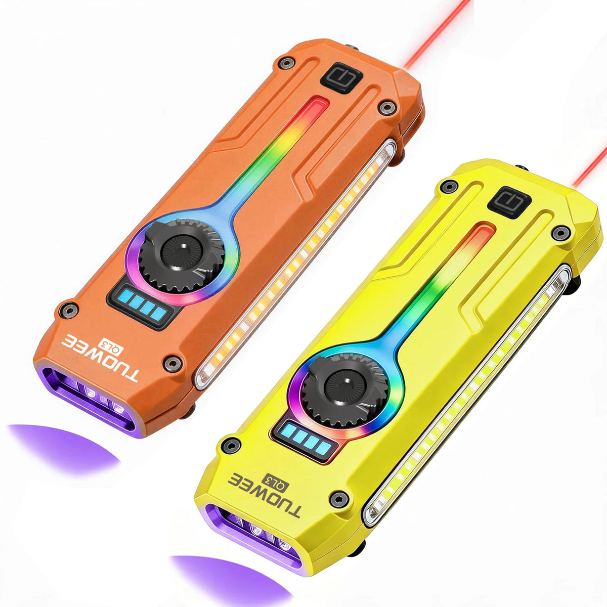 Rechargeable EDC Flashlight with UV, Laser & RGB Light
