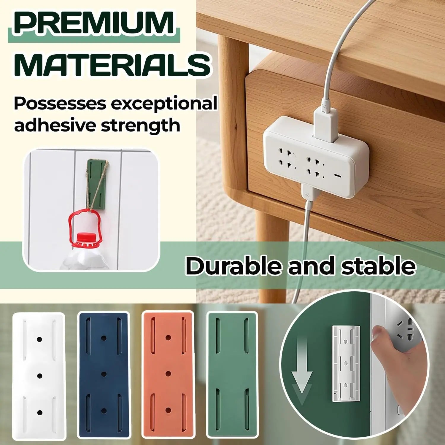 Self-Adhesive Power Strip Holder