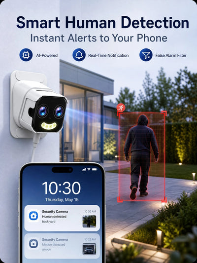 PRO 5MP Dual-Lens WiFi Security Camera with 10X Zoom
