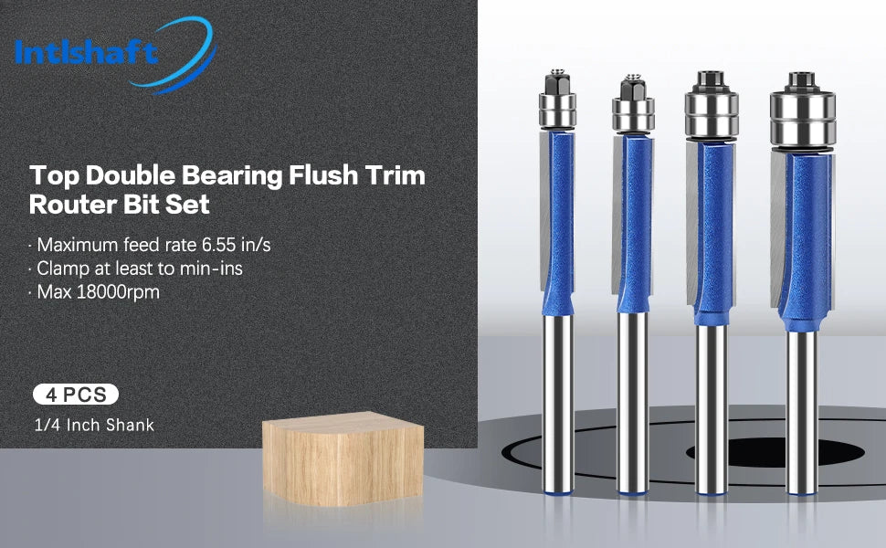 Flush Trim Router Bit with Dual Bearings