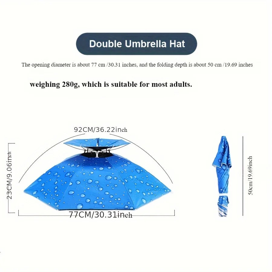 Double Layer Umbrella Fishing Hat