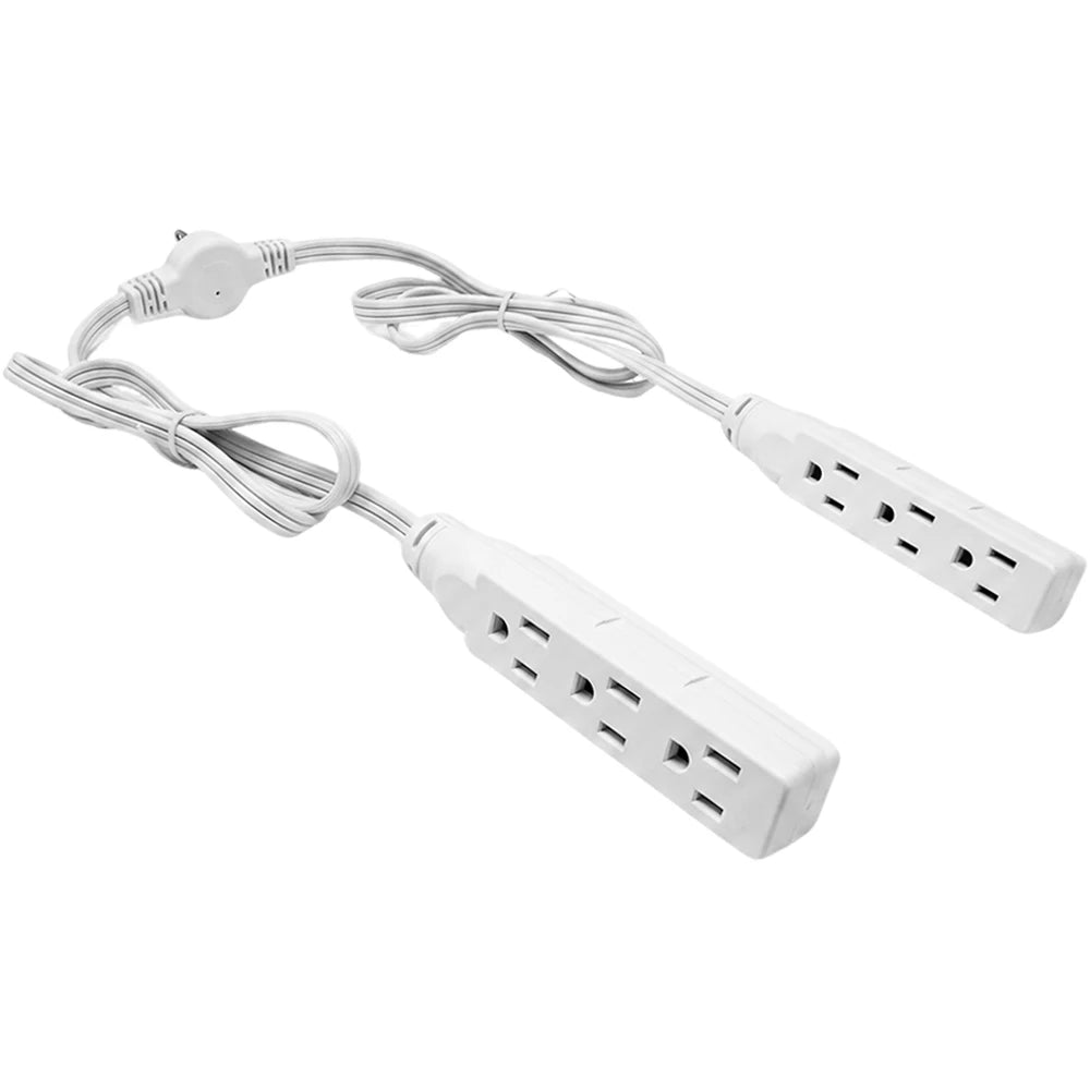 Twin Extension Cord Power Strip with Flat Plug (ETL Certified)