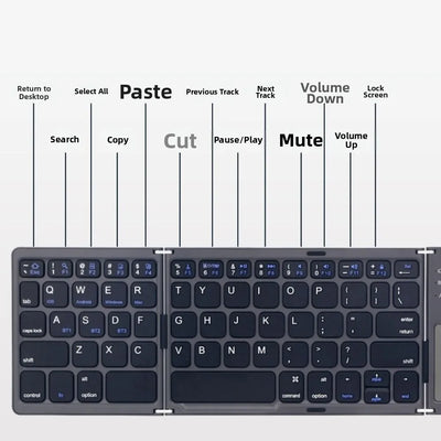 Ultra-Compact Foldable Bluetooth Wireless Keyboard