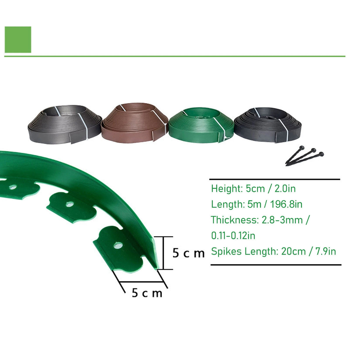 Flexible PE Lawn & Garden Landscape Edging Kit