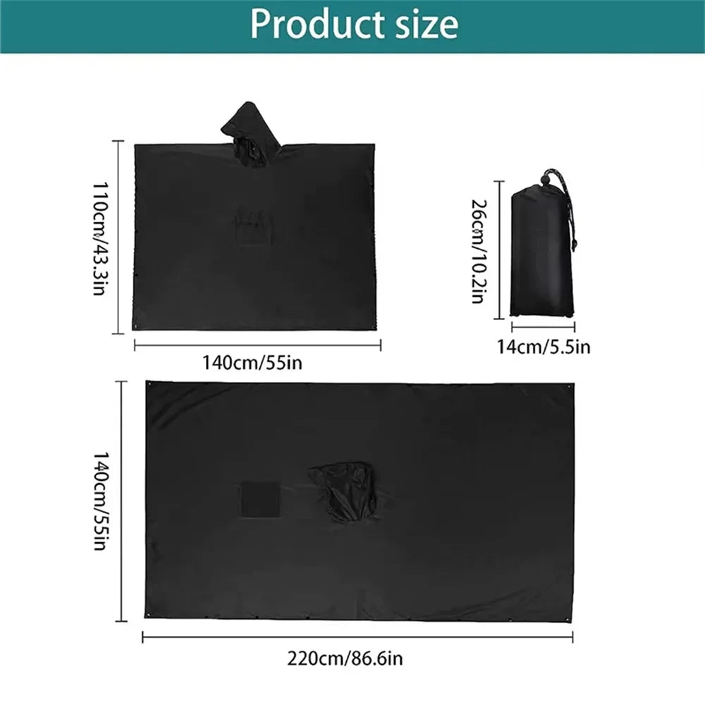 3-in-1 Military Rain Poncho Shelter