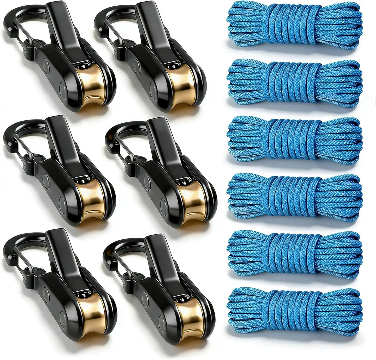 6-Pack Heavy-Duty Roller Rope Tensioners