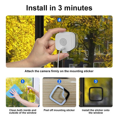 3MP Window WiFi Security Camera with Color Night Vision