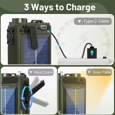 R11 Solar & Hand-Crank Emergency Radio Speaker