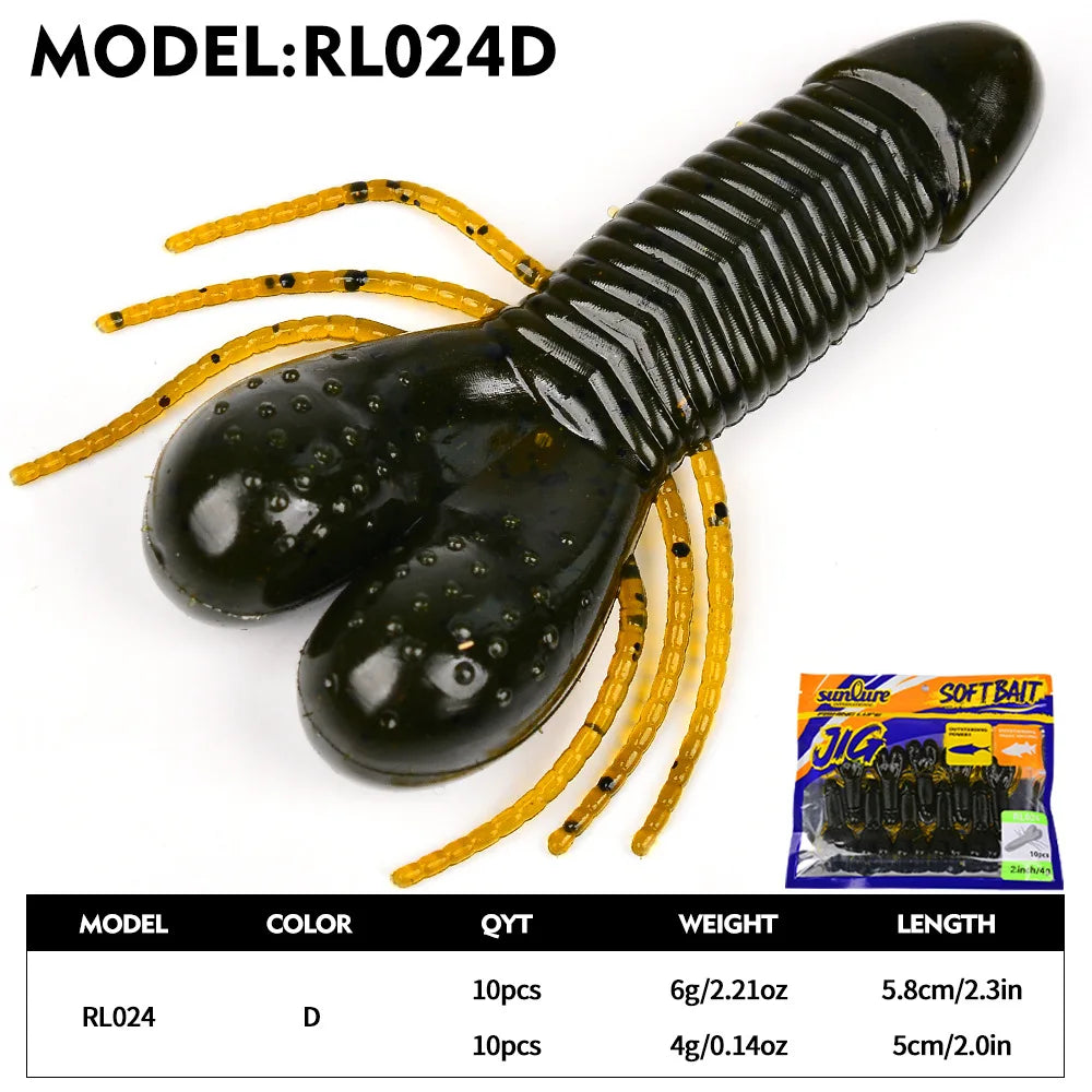 10 Pack Insect Soft Fishing Lures
