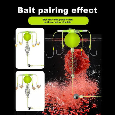 All-in-One Feeder Spring Bait Rig with 4 Hooks