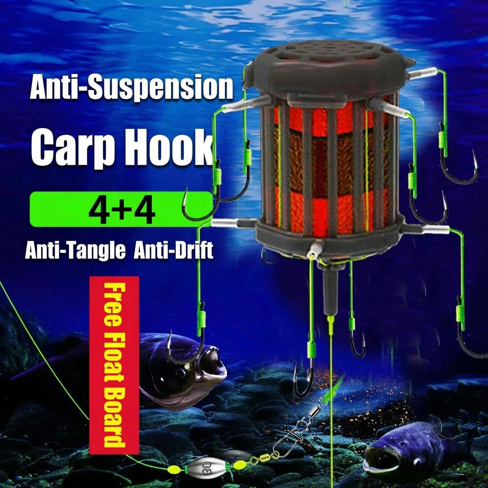 8 Hook Carp Fishing Rig