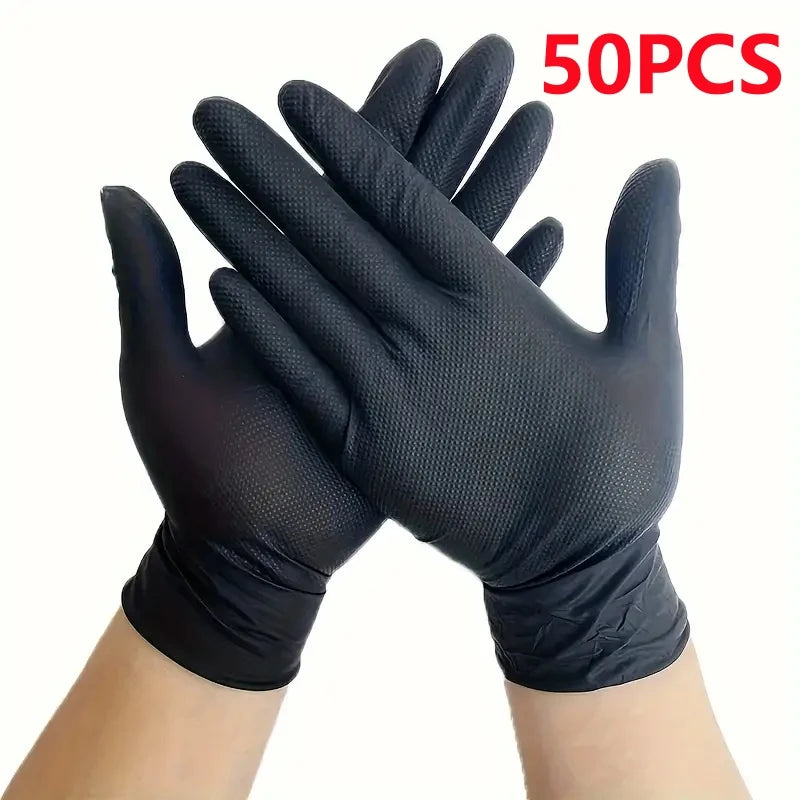 Heavy Duty Black Nitrile Gloves - Premium Quality