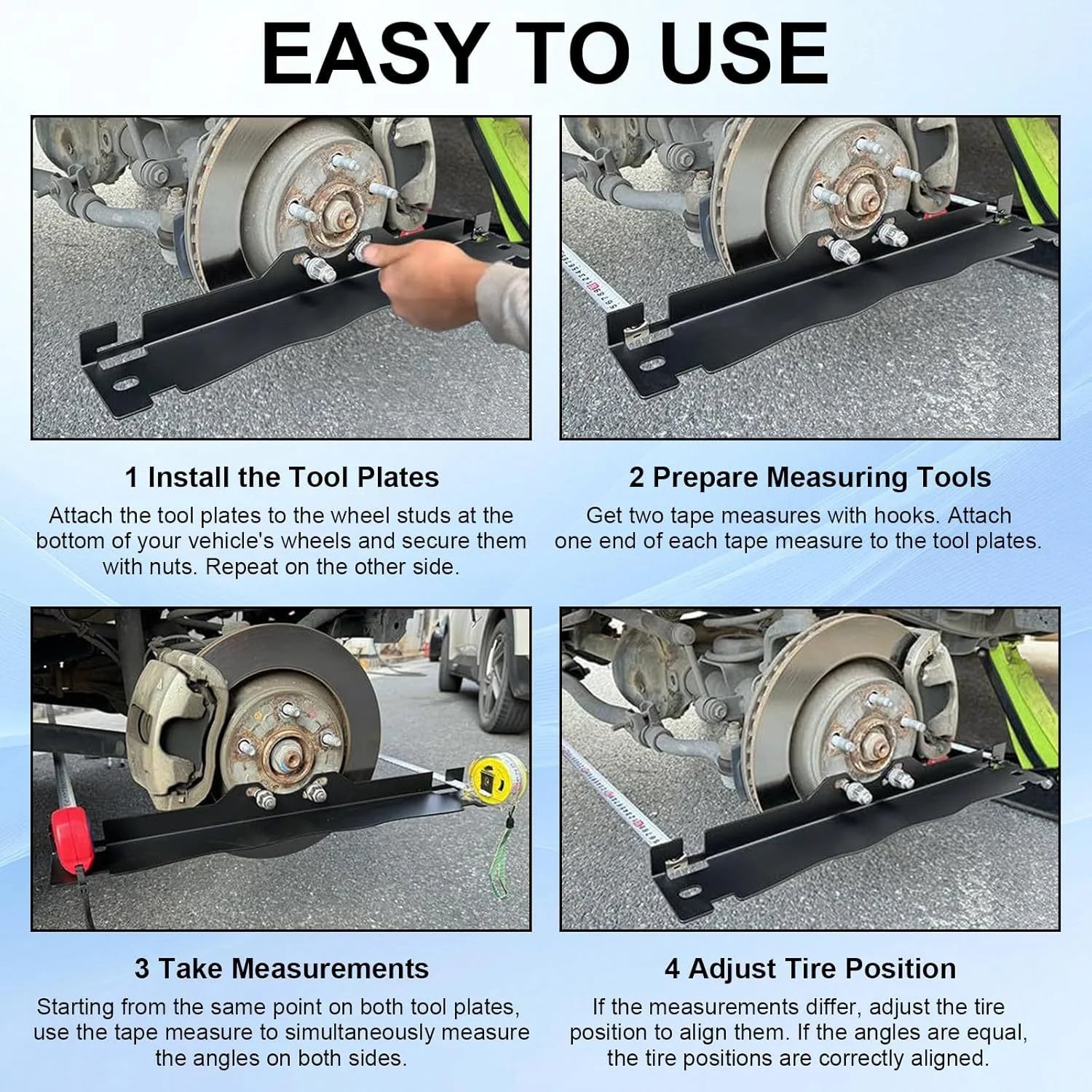 2PCS Wheel Alignment Toe Plates (I)