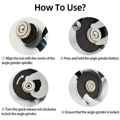 Quick-Lock Angle Grinder Nut for M10/M14 Grinders