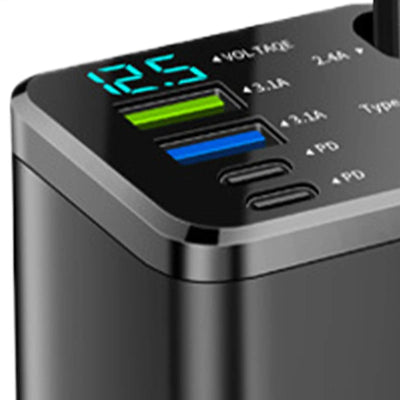 102W Retractable Fast Car Charger with Starlight Projector