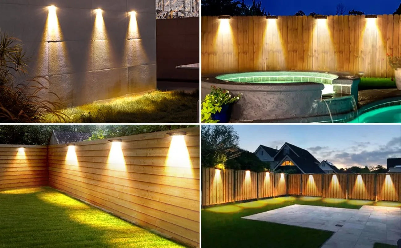 2 Pack Solar Wall Lights – 4 LED Outdoor