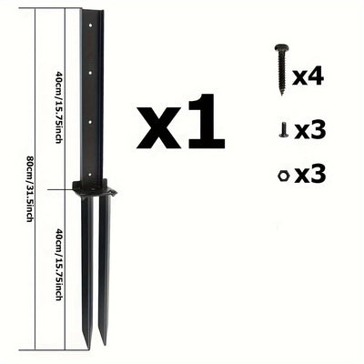 1/2 Pack Heavy-Duty Steel Fence Post Repair Kit with Ground Spike