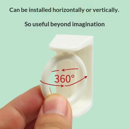 360° Rotatable Self-Adhesive Curtain Rod Brackets (2 Pcs)