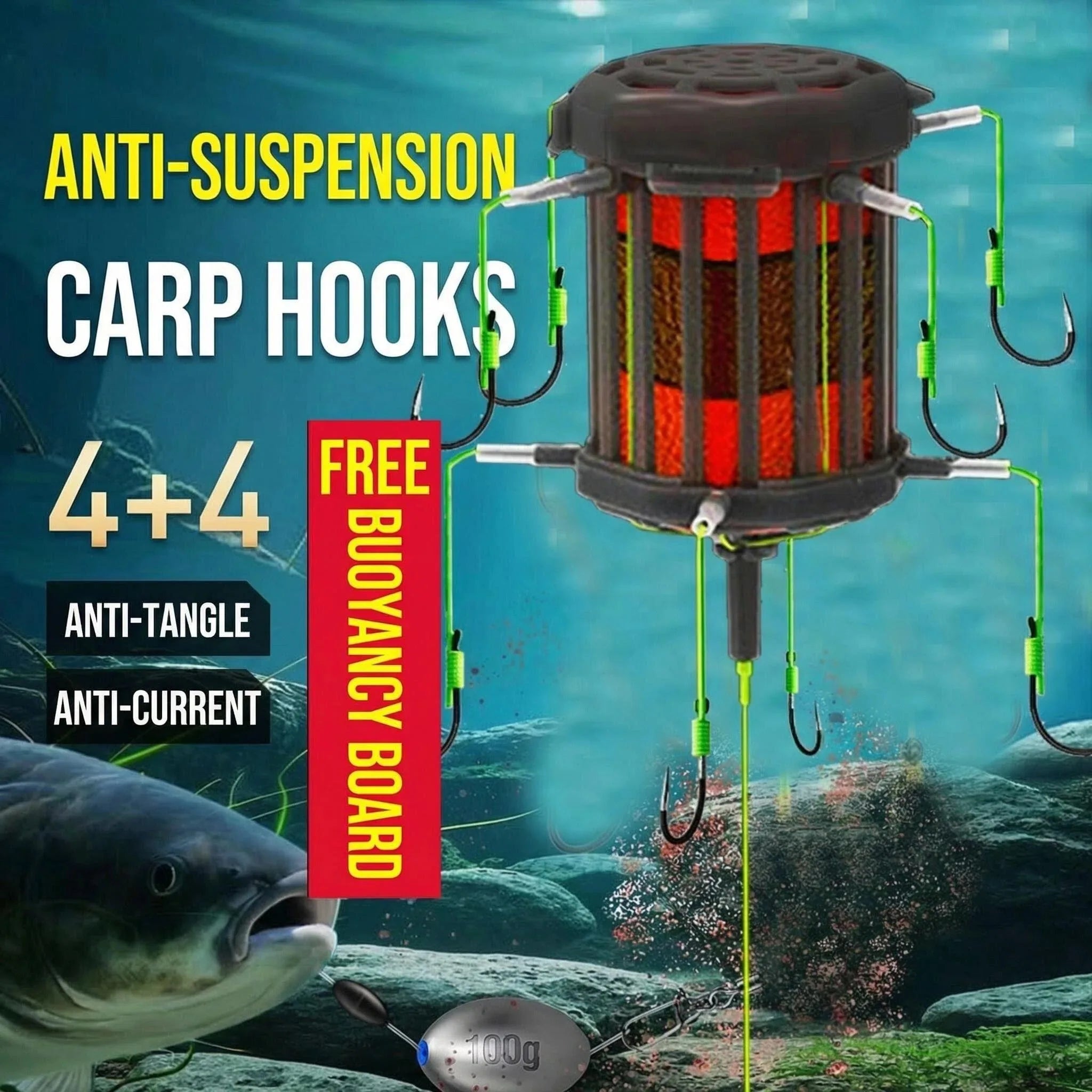 8 Hook Carp Fishing Rig