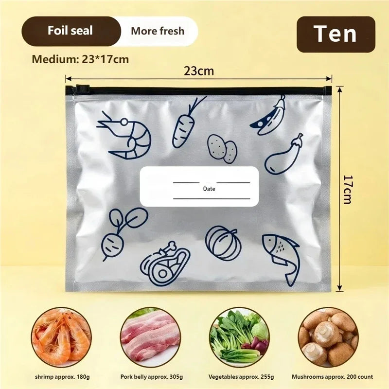Reusable Aluminum Foil Food Storage Bags