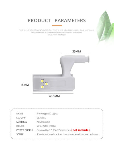 10-Pack LED Cabinet Hinge Lights