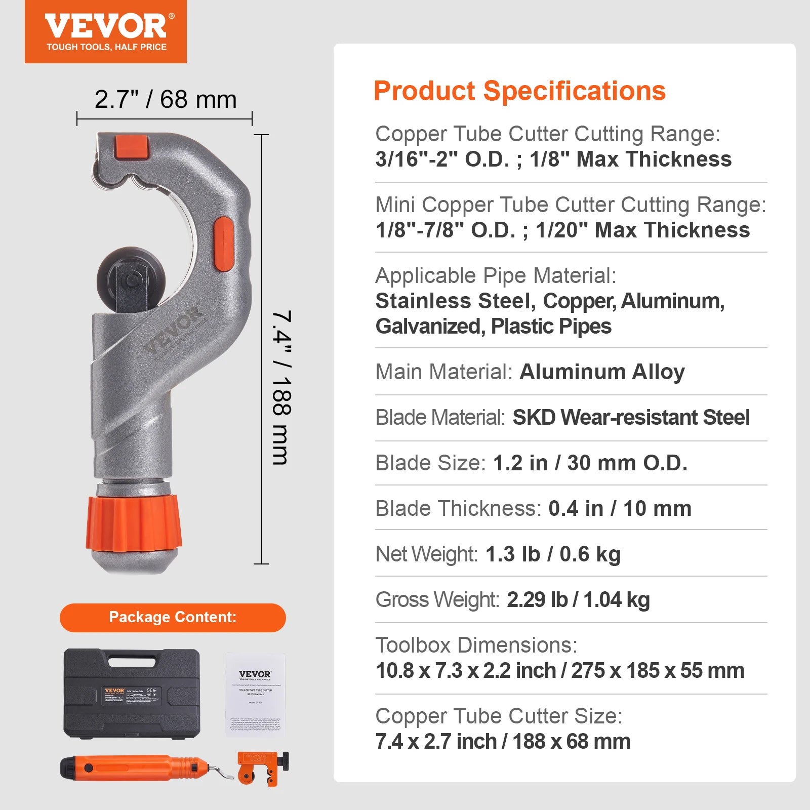 Tubing Cutter Set with Deburring Tool