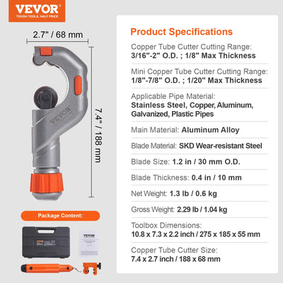 Tubing Cutter Set with Deburring Tool