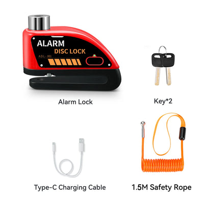 120dB Motorcycle Disc Brake Alarm Lock